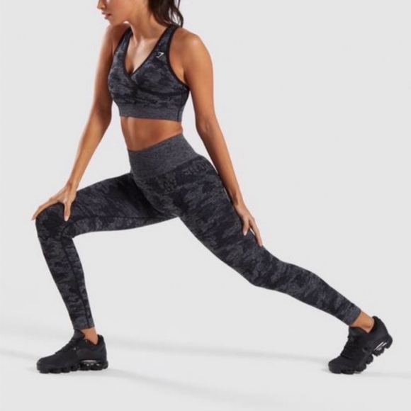 Gymshark Adapt Camo Seamless Leggings black and gray camo size xs - Picture 2 of 12
